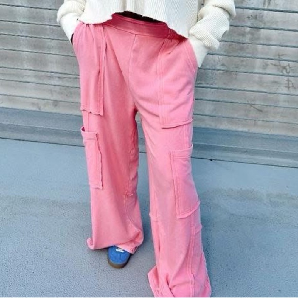 Pink Cargo Sweatpants